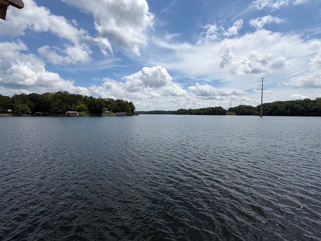 Open water and peaceful scenery at Hyco Lake in North Carolina