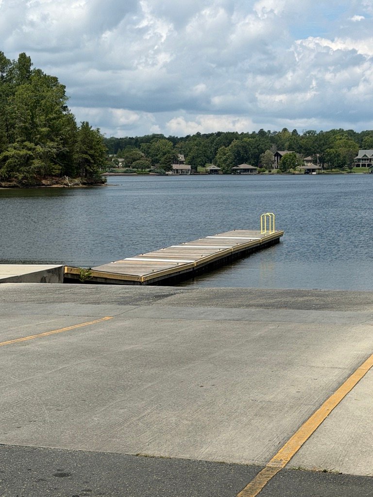 Boat ramp and floating dock at Hyco Lake